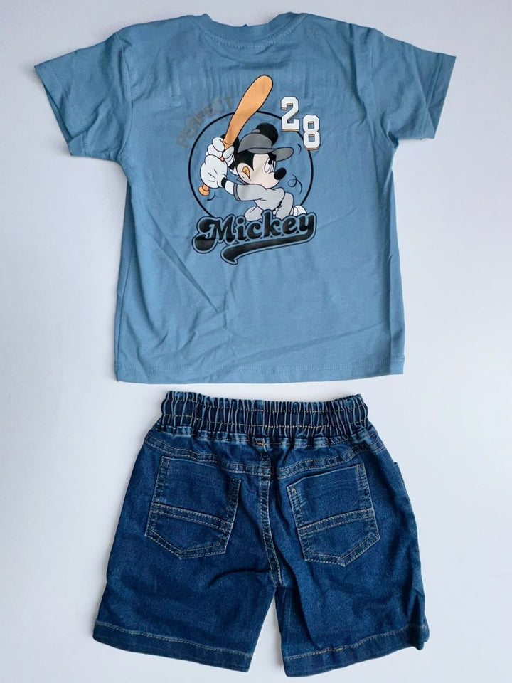 Bermuda jean niño con camiseta REF SHK6203